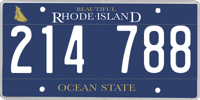 RI license plate 214788