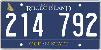 RI license plate 214792