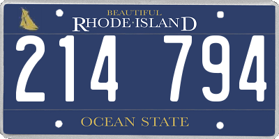 RI license plate 214794