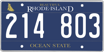 RI license plate 214803