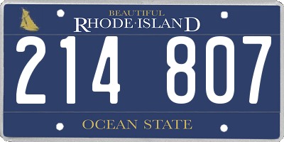 RI license plate 214807