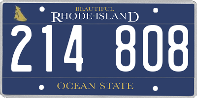 RI license plate 214808