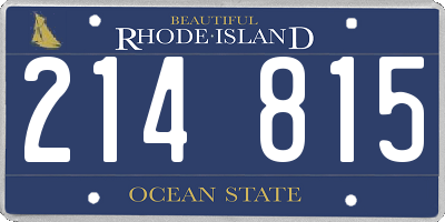 RI license plate 214815