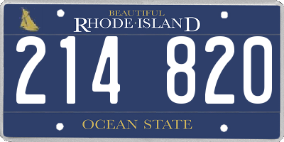 RI license plate 214820
