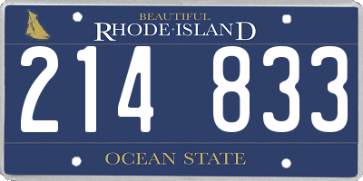 RI license plate 214833
