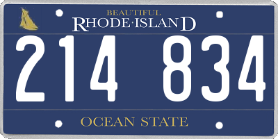 RI license plate 214834