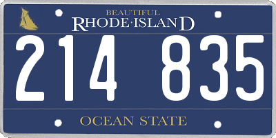 RI license plate 214835