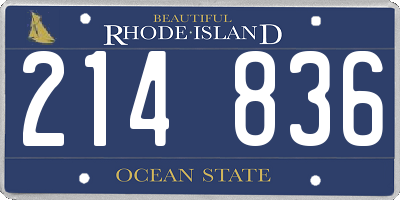 RI license plate 214836