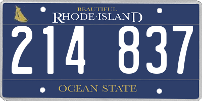 RI license plate 214837