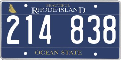 RI license plate 214838