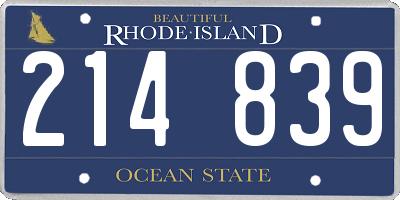 RI license plate 214839