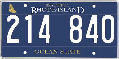 RI license plate 214840