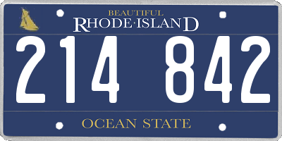 RI license plate 214842