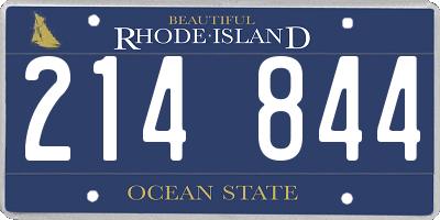 RI license plate 214844