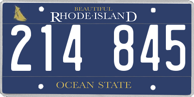 RI license plate 214845