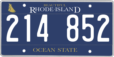 RI license plate 214852
