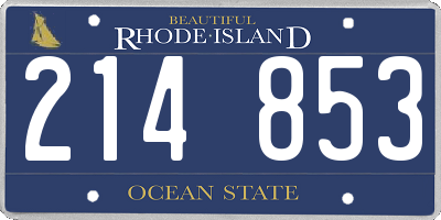RI license plate 214853