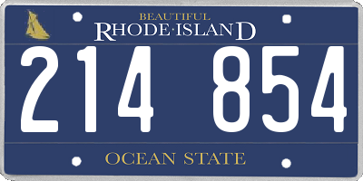 RI license plate 214854