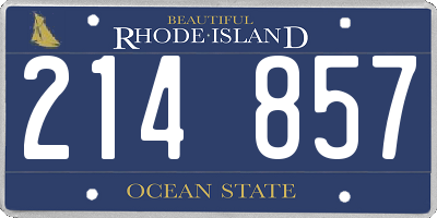 RI license plate 214857