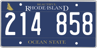 RI license plate 214858