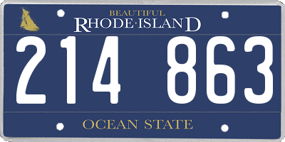 RI license plate 214863
