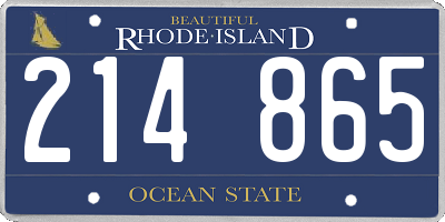 RI license plate 214865