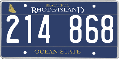 RI license plate 214868