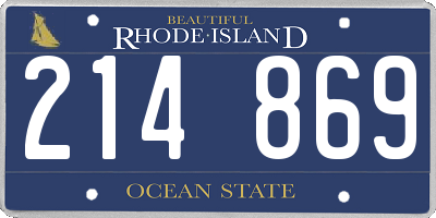 RI license plate 214869