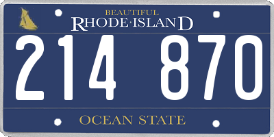 RI license plate 214870