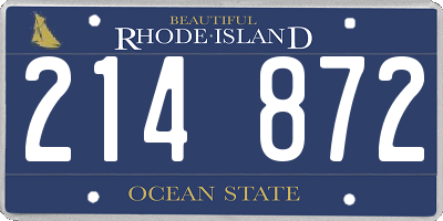 RI license plate 214872