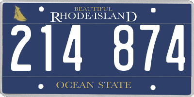 RI license plate 214874
