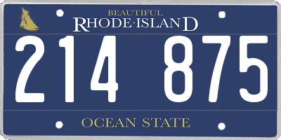 RI license plate 214875
