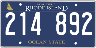 RI license plate 214892