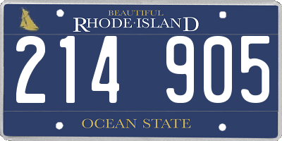 RI license plate 214905