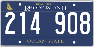 RI license plate 214908