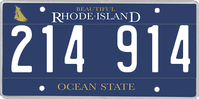 RI license plate 214914