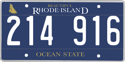 RI license plate 214916