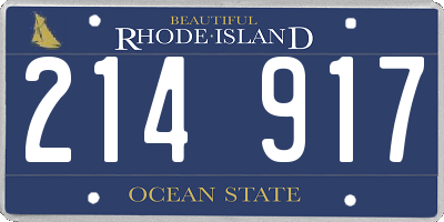 RI license plate 214917