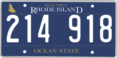 RI license plate 214918