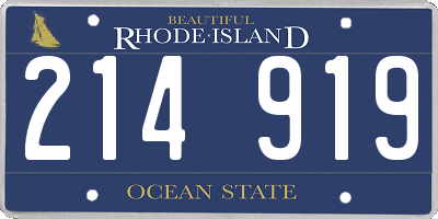 RI license plate 214919