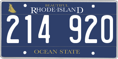 RI license plate 214920