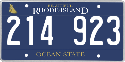 RI license plate 214923