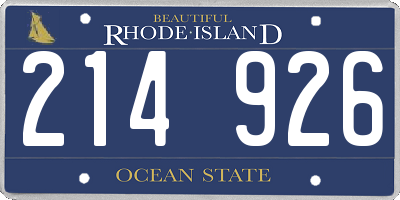 RI license plate 214926