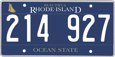 RI license plate 214927