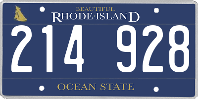 RI license plate 214928