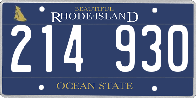 RI license plate 214930