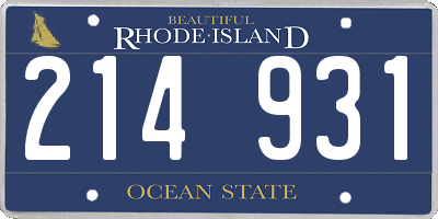 RI license plate 214931