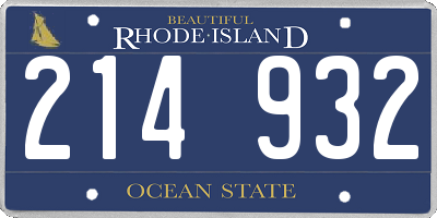 RI license plate 214932