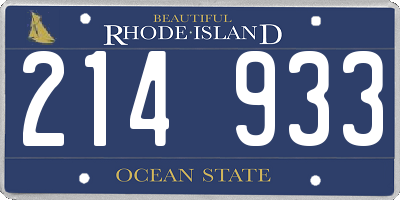 RI license plate 214933