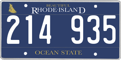 RI license plate 214935